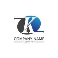 k Logo Design k Brief Schriftart Konzept Business Logo Vektor und Design erste Firma