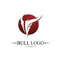 bull horn och buffalo logotyp och symboler mall ikoner app vektor