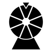 Vermögen Rad Trommel Glücklich rotieren Spiel Kasino Glücksspiel Gewinner Roulette Symbol schwarz Farbe Vektor Illustration Bild eben Stil