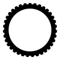 Fahrrad Reifen Fahrrad Reifen Motorrad Teile Rad Gummi Verbindung Symbol schwarz Farbe Vektor Illustration Bild eben Stil