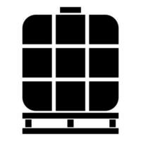 ibc mellanliggande bulk behållare tank för vätskor vätska vatten lagring reservoar ikon svart Färg vektor illustration bild platt stil