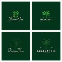 einfach Silhouette Banane Baum Logo. eben Design Vektor