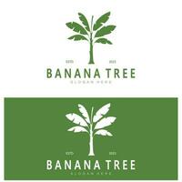 enkel silhuett banan träd logotyp. platt design vektor