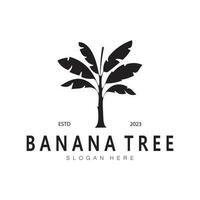 einfach Silhouette Banane Baum Logo. eben Design Vektor