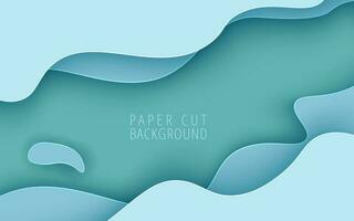 abstrakt grön blå mjuk flytande Färg papperssår vågig skikten bakgrund. eps10 vektor