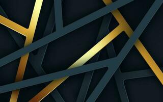 abstrakt schwarz Gold Abmessungen Linie Dreieck Hintergrund. eps10 Vektor