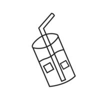 Sommer- Limonade kalt trinken mit Eis Ziegel. Gekritzel Gliederung isoliert Saft oder Cocktail. vektor