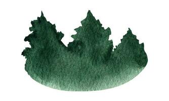 Hand gezeichnet Aquarell Tanne Baum Wald Landschaft Clip Art vektor