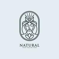 Natur schön Frau Linie Kunst Logo Design vektor