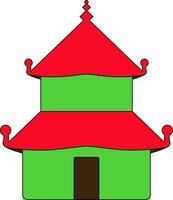 kinesisk tempel ikon för be begrepp i isolerat. vektor