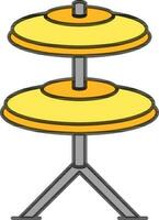 hi-hatt cymbaler ikon i gul och grå Färg. vektor
