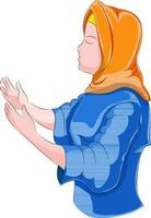 Charakter von ein religiös Muslim Frau. vektor