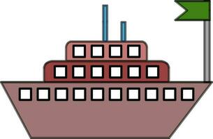 platt illustration av en fartyg. vektor