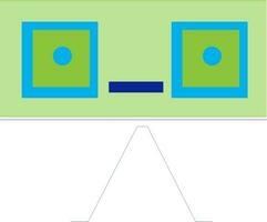 Grün Kassette auf Blau Stativ. vektor