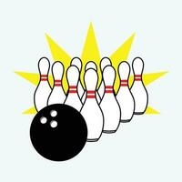 illustration av bowling boll och stift uppsättning vektor