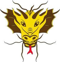 Färg med stroke av kinesisk zodian symbol i drake ansikte. vektor