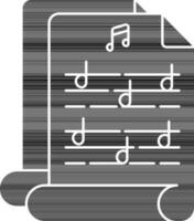 Musik- Skript Symbol im Glyphe Stil. vektor