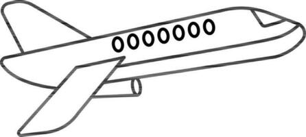 flygplan ikon eller symbol i tunn linje konst. vektor