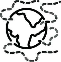 schwarz Linie Kunst Illustration von Luft Verschmutzung im das Erde Symbol. vektor