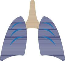 blå lungor i platt stil. vektor