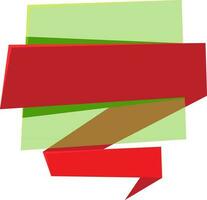 grön och röd origami papper baner design. vektor