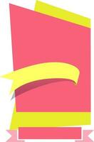 Rosa und Gelb Papier Banner oder Etikett Design. vektor