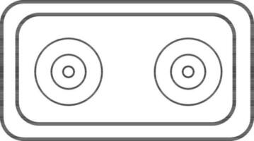 Audio- Kassette im schwarz Linie Kunst Illustration. vektor