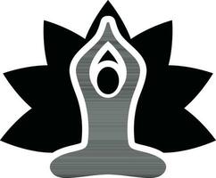 schwarz und Weiß Illustration von Mensch tun Lotus Meditation Symbol. vektor