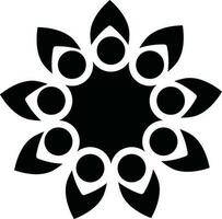 Glyphe Blume Symbol im eben Stil. vektor