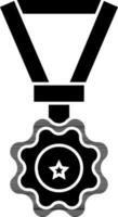 Star Medaille Glyphe Symbol oder Symbol. vektor