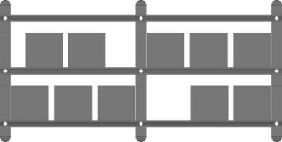 hyllor med lådor i svart och vit Färg. vektor