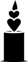 eben Stil Liebe Kerze Symbol im schwarz und Weiß Farbe. vektor