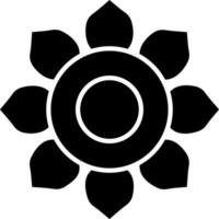 svart och vit blomma ikon i platt stil. vektor