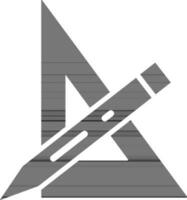 schwarz und Weiß dreieckig regelmäßig mit Bleistift. vektor