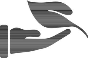 Spa Konzept, schwarz und Weiß Symbol von Hand und Blatt. vektor