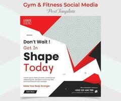 Fitnessstudio, Fitness und Sport Sozial Medien Post und Platz Flyer Post Banner Vorlage Design vektor