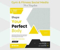 Fitnessstudio und Fitness Werbung Platz Flyer Post Banner und Sozial Medien Post Vorlage Design vektor