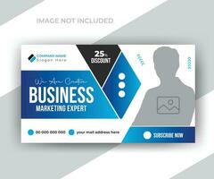 modern Geschäft Marketing Agentur Video Miniaturansicht Design oder Anzeigen Aktionen Netz Banner Vorlage vektor