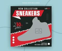 exklusiv Schuhe Sammlung zum Zeitleiste Sozial Medien Post Netz Banner Anzeigen Beförderung Vorlage vektor