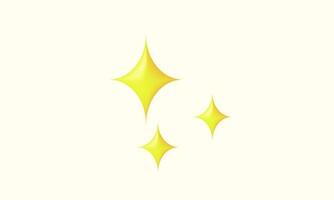 illustration kreativ tre stjärna gul 3d vektor ikon symboler isolerat på bakgrund
