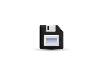 Illustration kreativ schwarz Diskette 3d Vektor Symbol Symbole isoliert auf Hintergrund