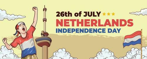 26 .. von Juli Unabhängigkeit Tag von das Niederlande Hintergrund vektor
