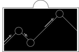 schwarz und Weiß wachsend Diagramm Präsentation auf Tafel. vektor