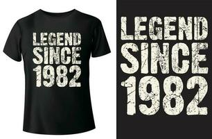 legend eftersom 1982 typografi t-shirt design och vektor-mall vektor