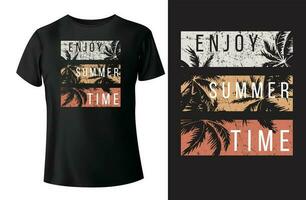 genießen Sommer- Zeit, Sommer- T-Shirt Design vektor