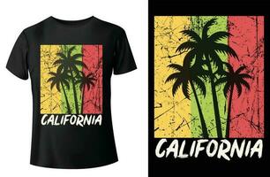 Kalifornien Sommer- T-Shirt Design und Vektorvorlage vektor