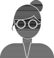 karaktär av kvinna bär glasögon. vektor