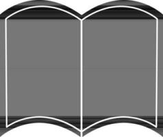 schwarz öffnen Buch auf Weiß Hintergrund. vektor