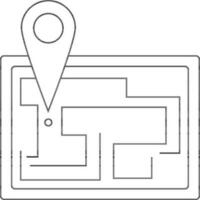 Route Ort Karte mit drücken Stift. vektor