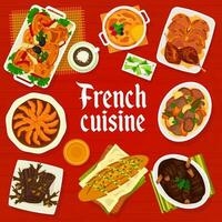 franska kök restaurang meny omslag mall vektor